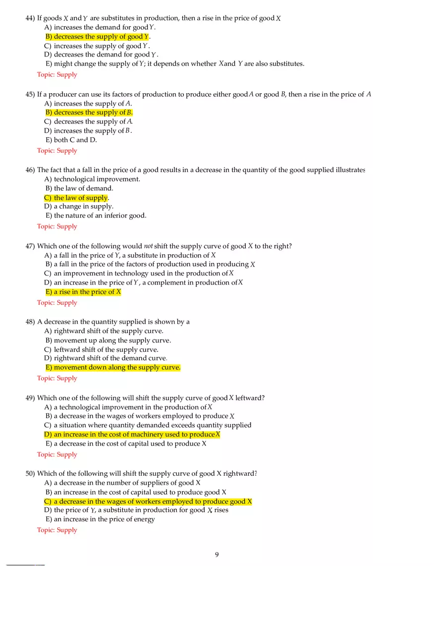 Chapter 3 Demand and Supply Answers Part 2 - Page 1
