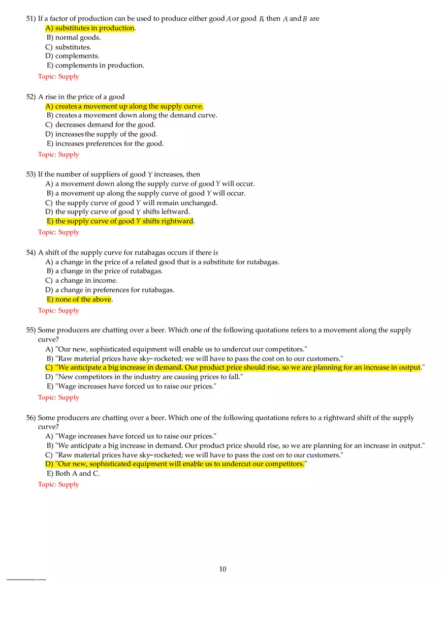 Chapter 3 Demand and Supply Answers Part 2 - Page 2