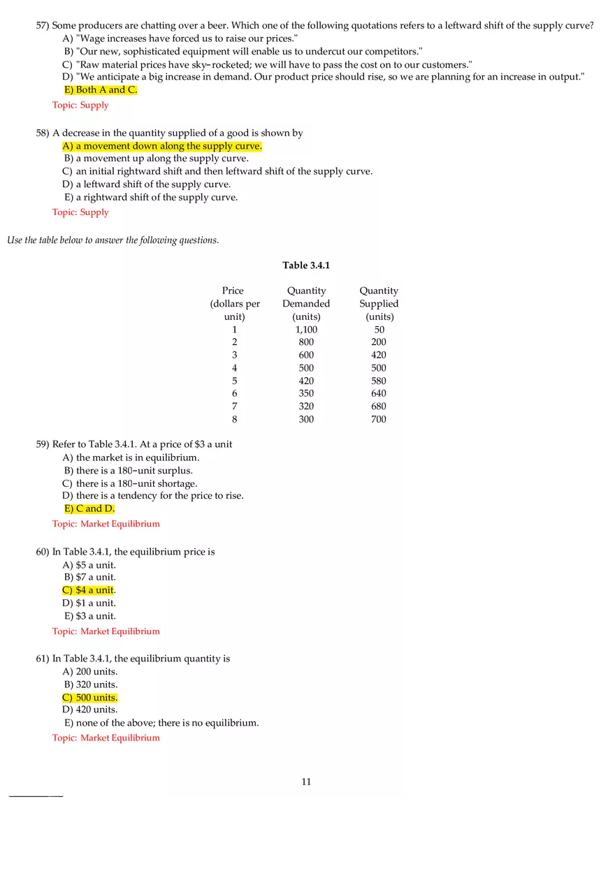 Chapter 3 Demand and Supply Answers Part 2 - Page 3