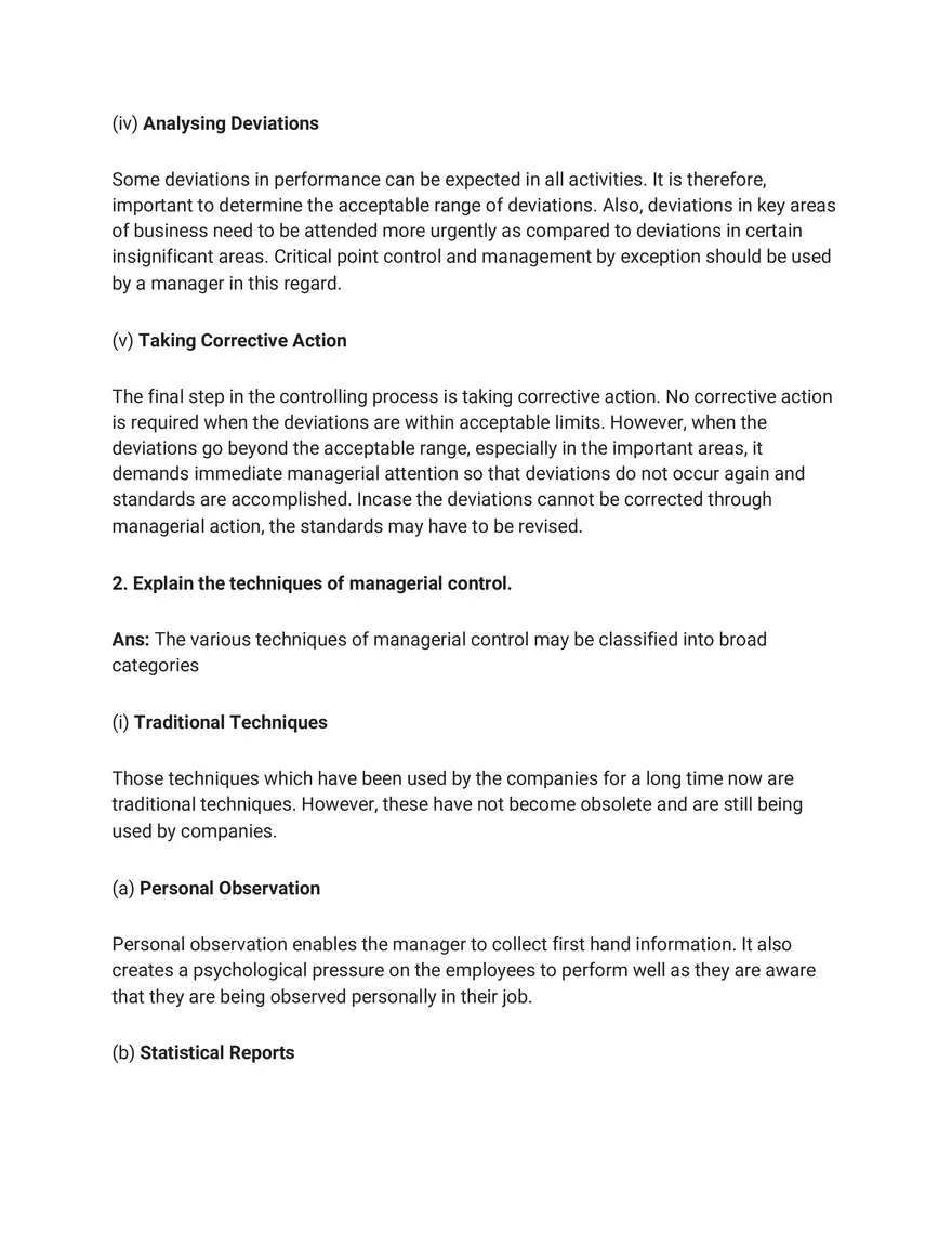 Solutions for Business Studies Chapter 8 Controlling Long Answer - Page 2