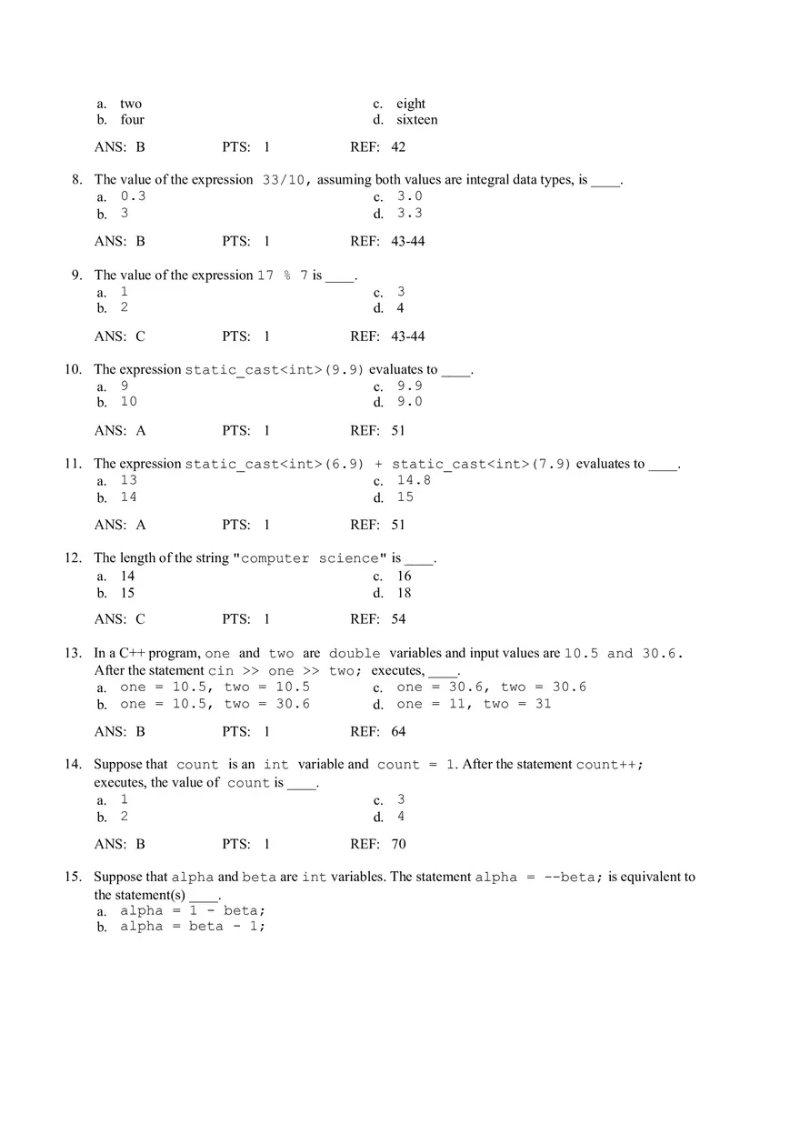 Chapter 2 The Basic Elements of C++ - Edubirdie