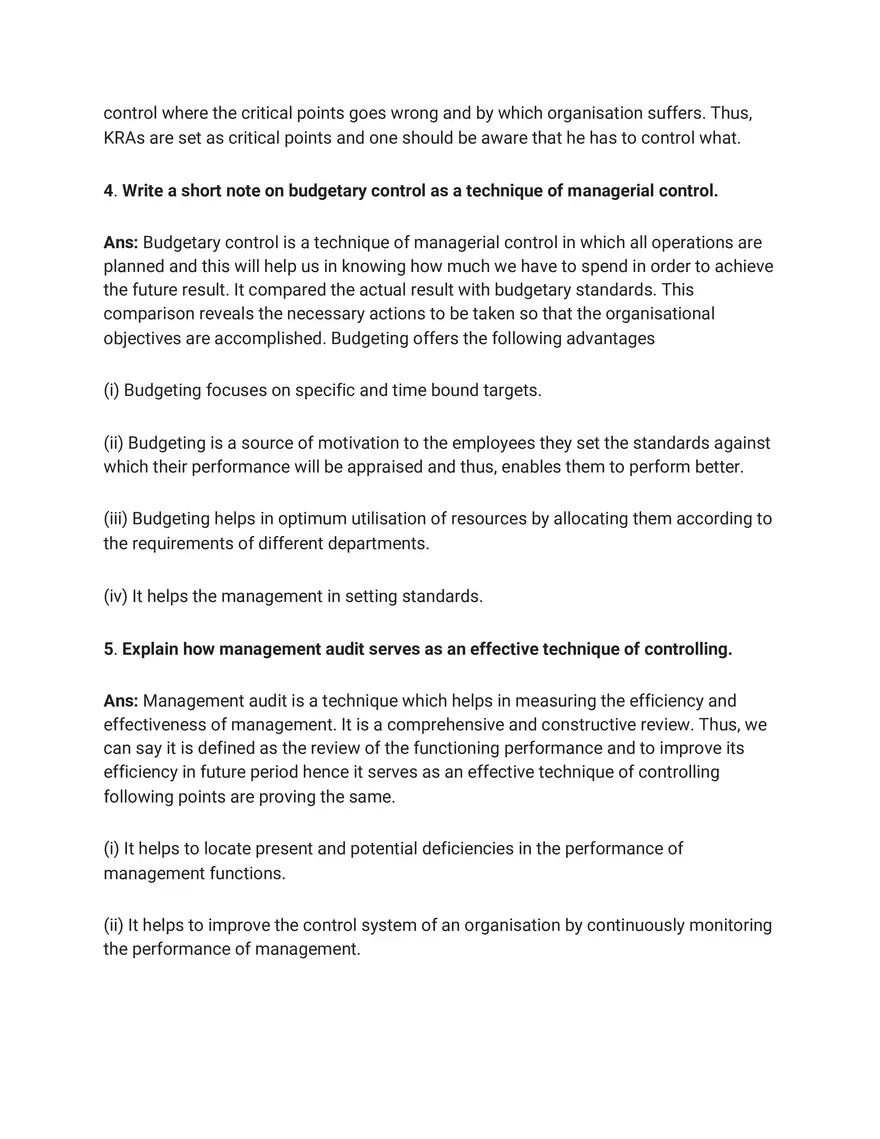 Solutions for Business Studies Chapter 8 Controlling Short Answer - Page 2
