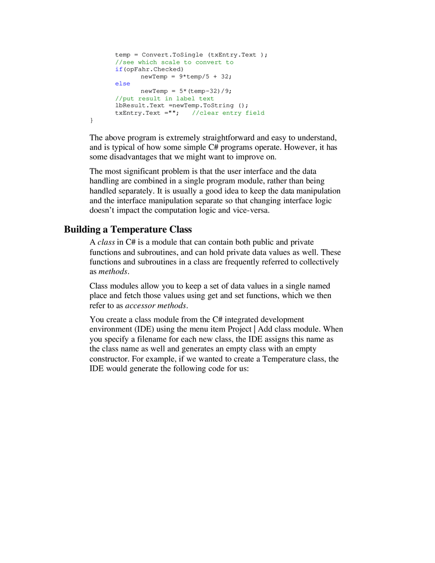 Using Classes and Objects in C# - Page 12