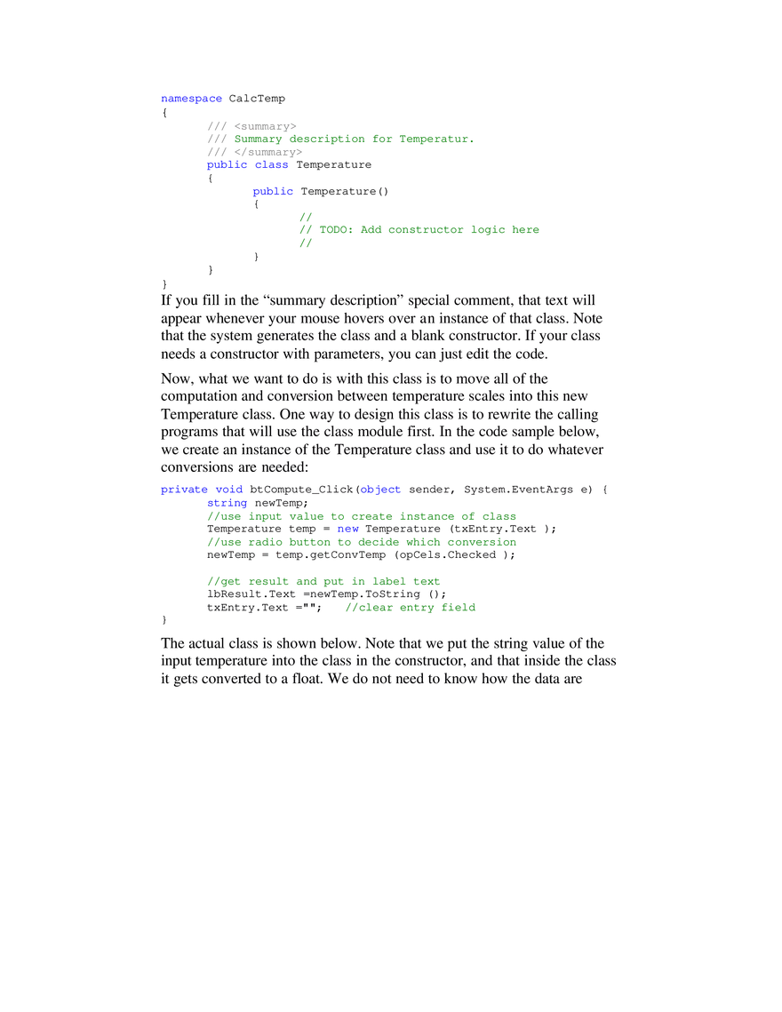 Using Classes and Objects in C# - Page 13