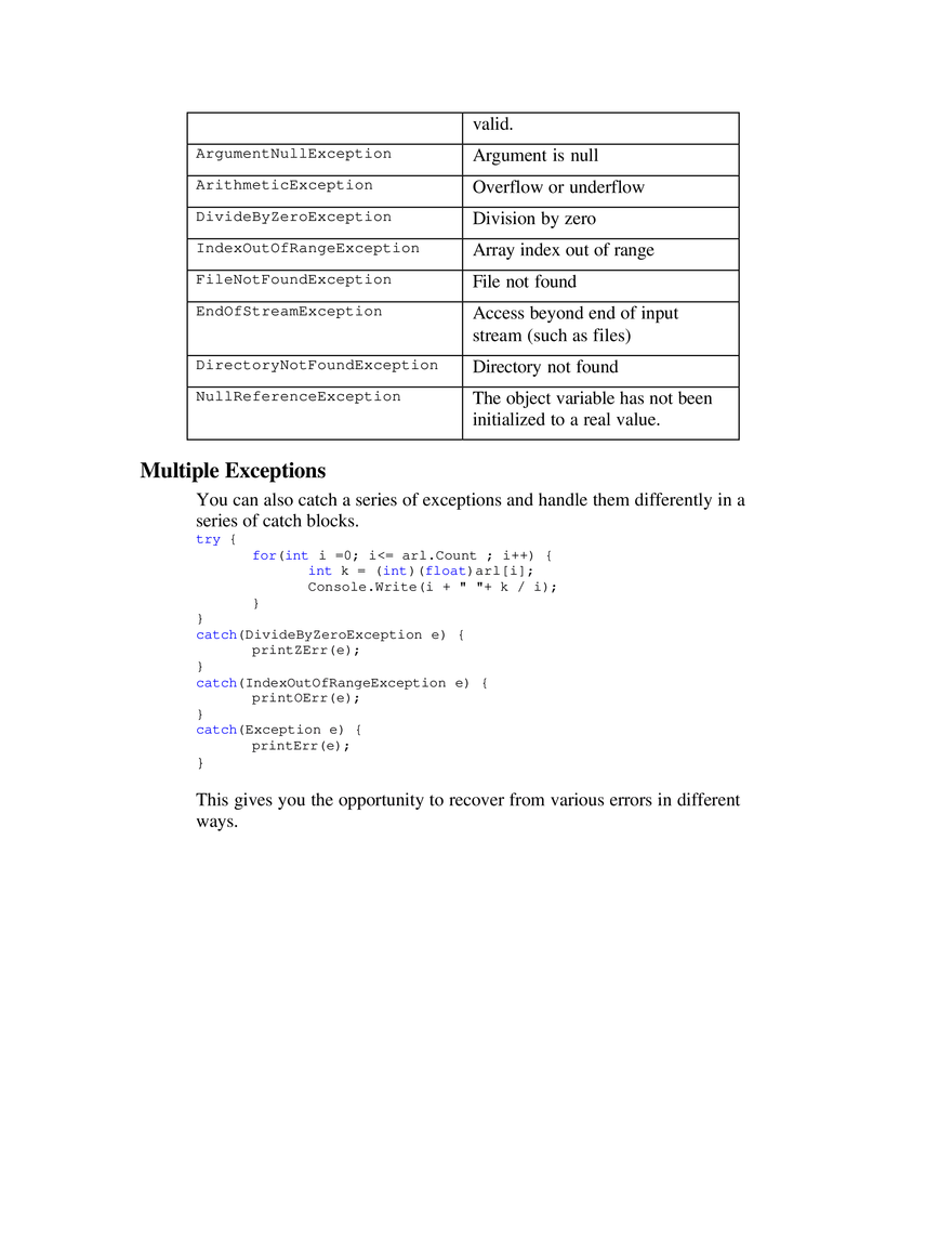 Arrays, Files and Exceptions in C# - Page 10