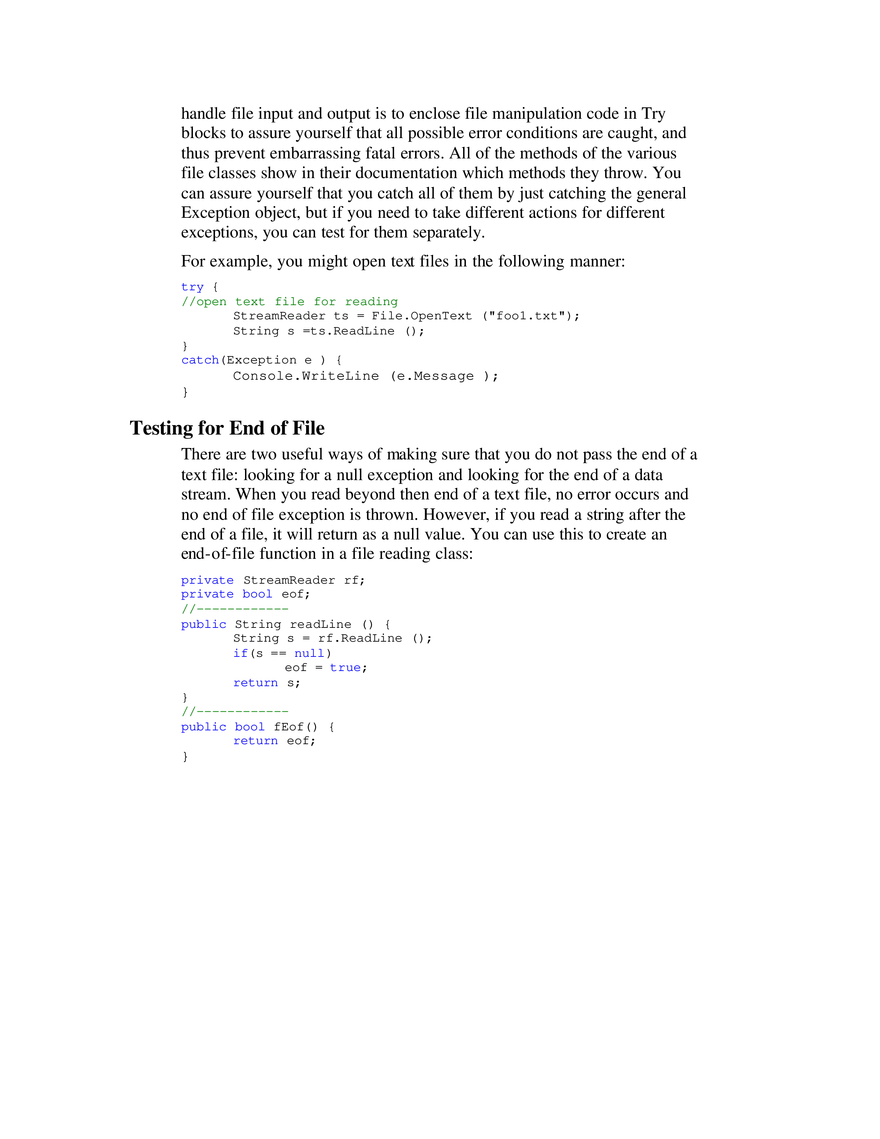 Arrays, Files and Exceptions in C# - Page 13
