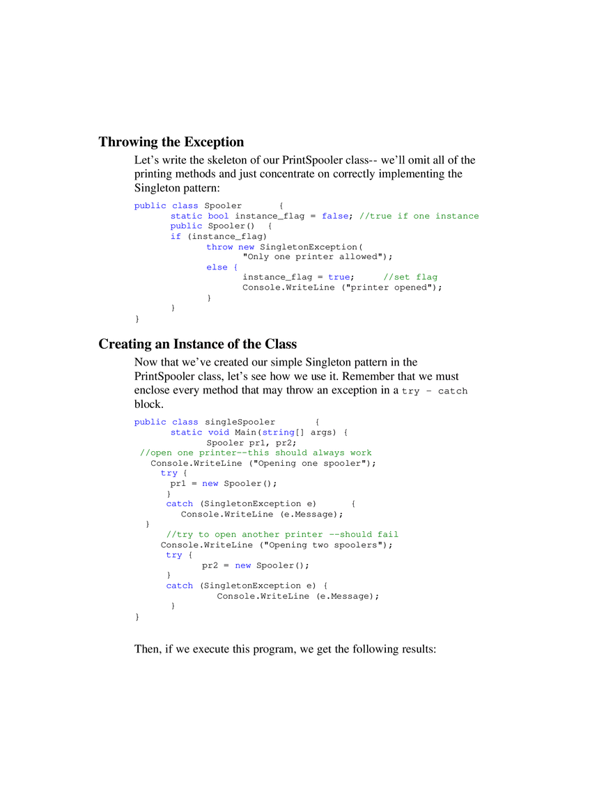 The Singleton Pattern - Page 3