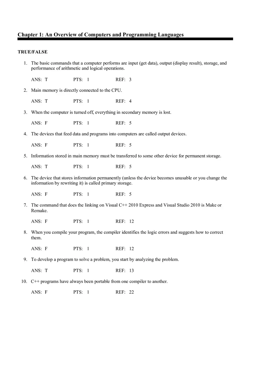 Chapter 1 Overview of Computers and Programming Languages - Page 1