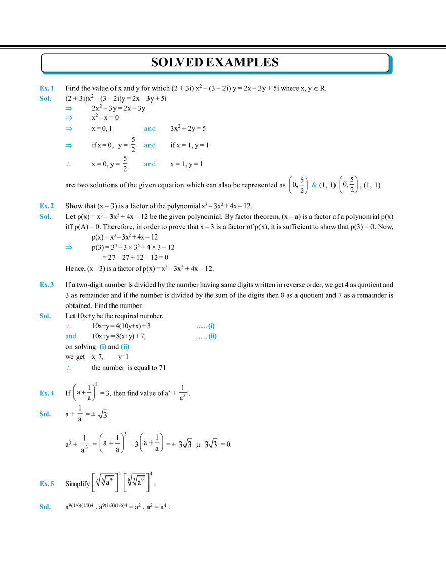 Basic Maths & Logarithm Solved Examples - Page 1