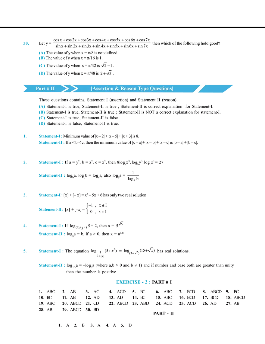 Basic Maths & Logarithm Exercise # 2 - Page 4