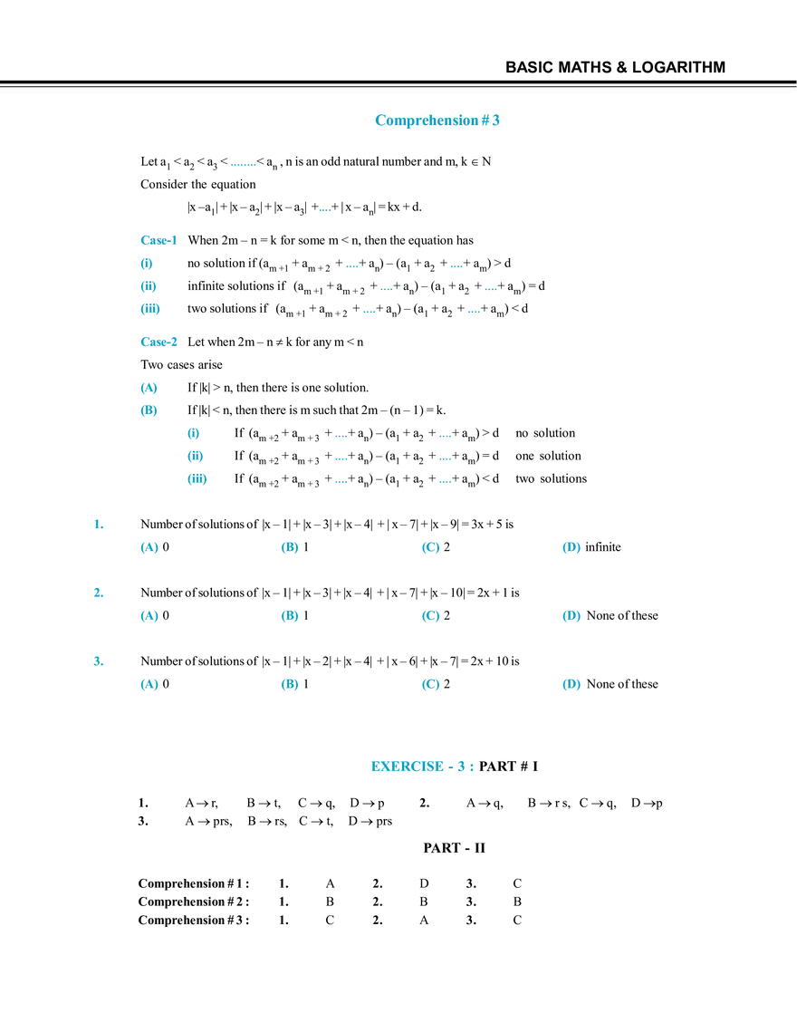 Basic Maths & Logarithm Exercise # 3 - Page 3