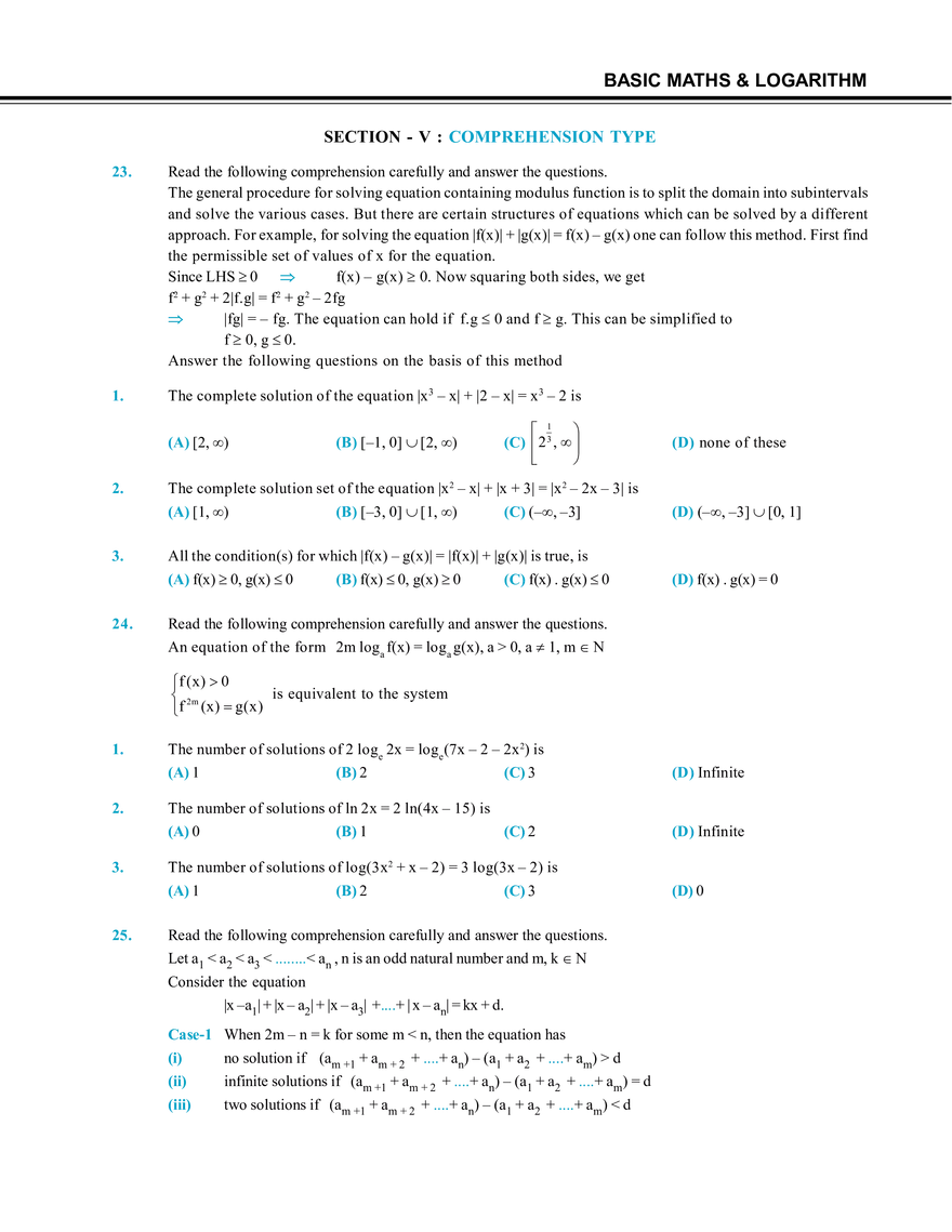 Basic Maths & Logarithm Mock Test - Page 4