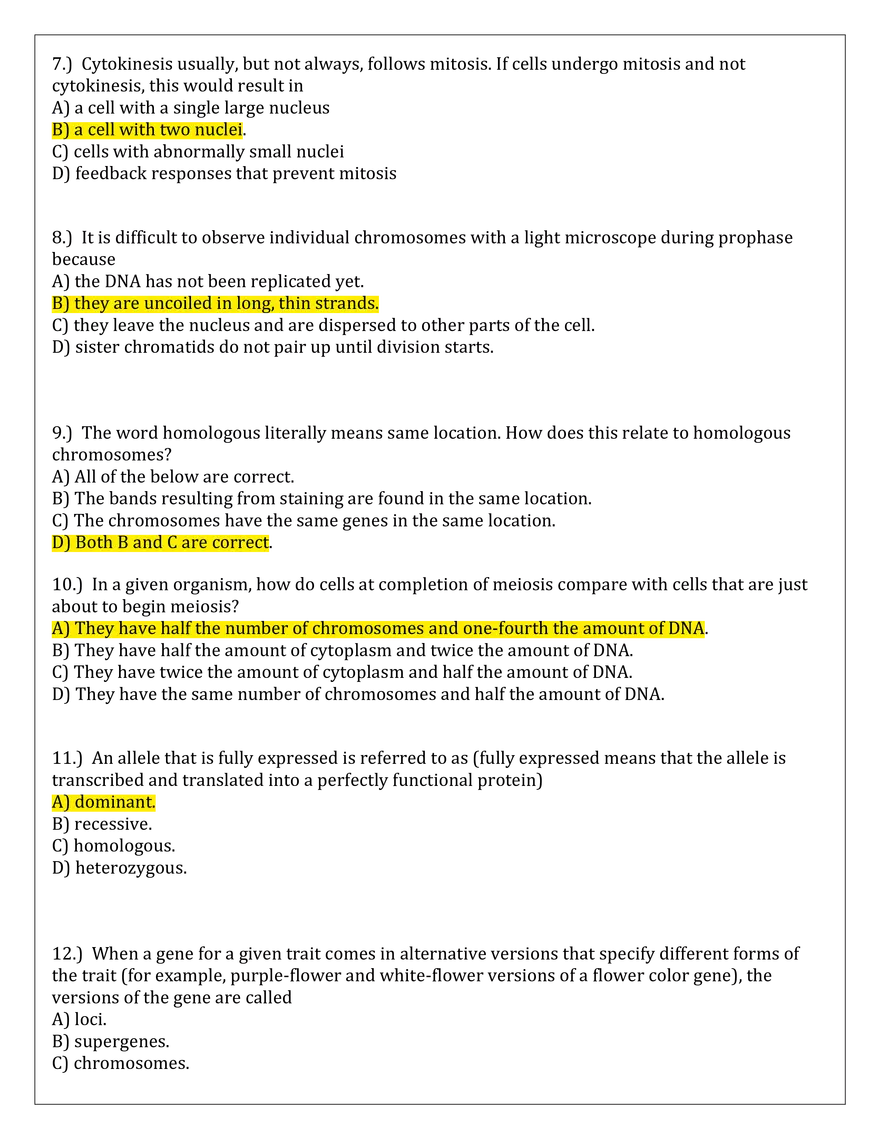 Cell Test with Answers - Page 2