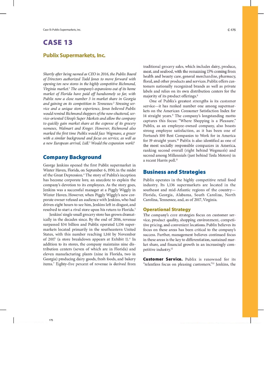 Case 13 Publix Supermarkets, Inc. - Page 1