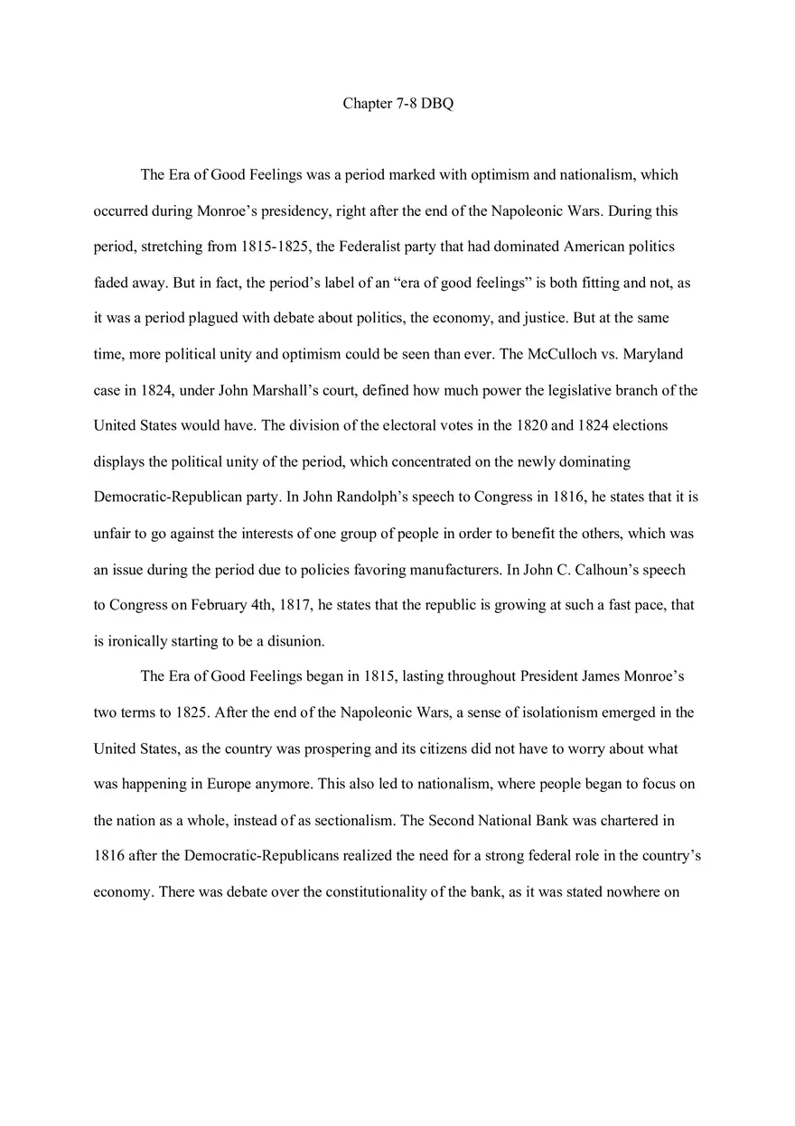 Chapter 7-8 The Era of Good Feelings - Page 1