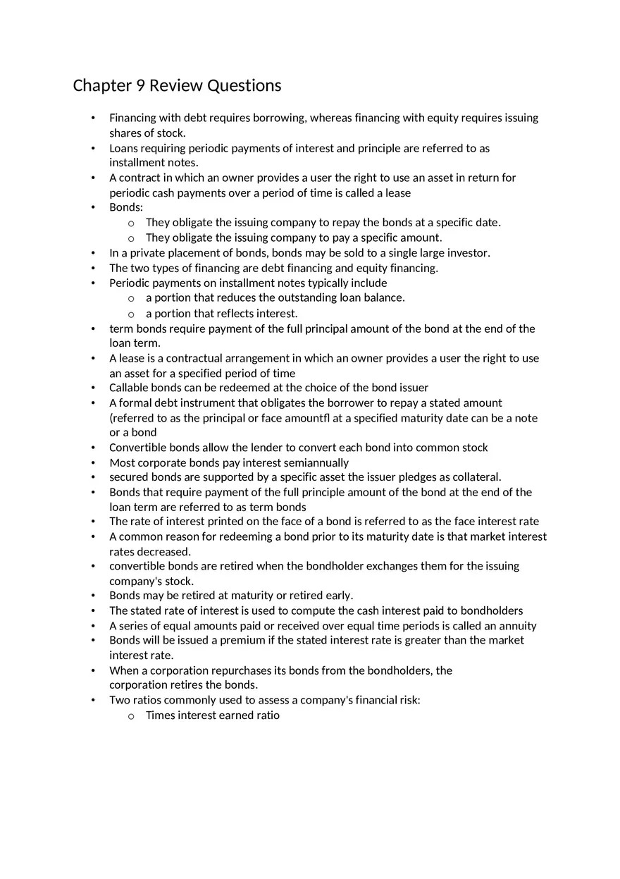 Chapter 9 Review Questions - Page 1