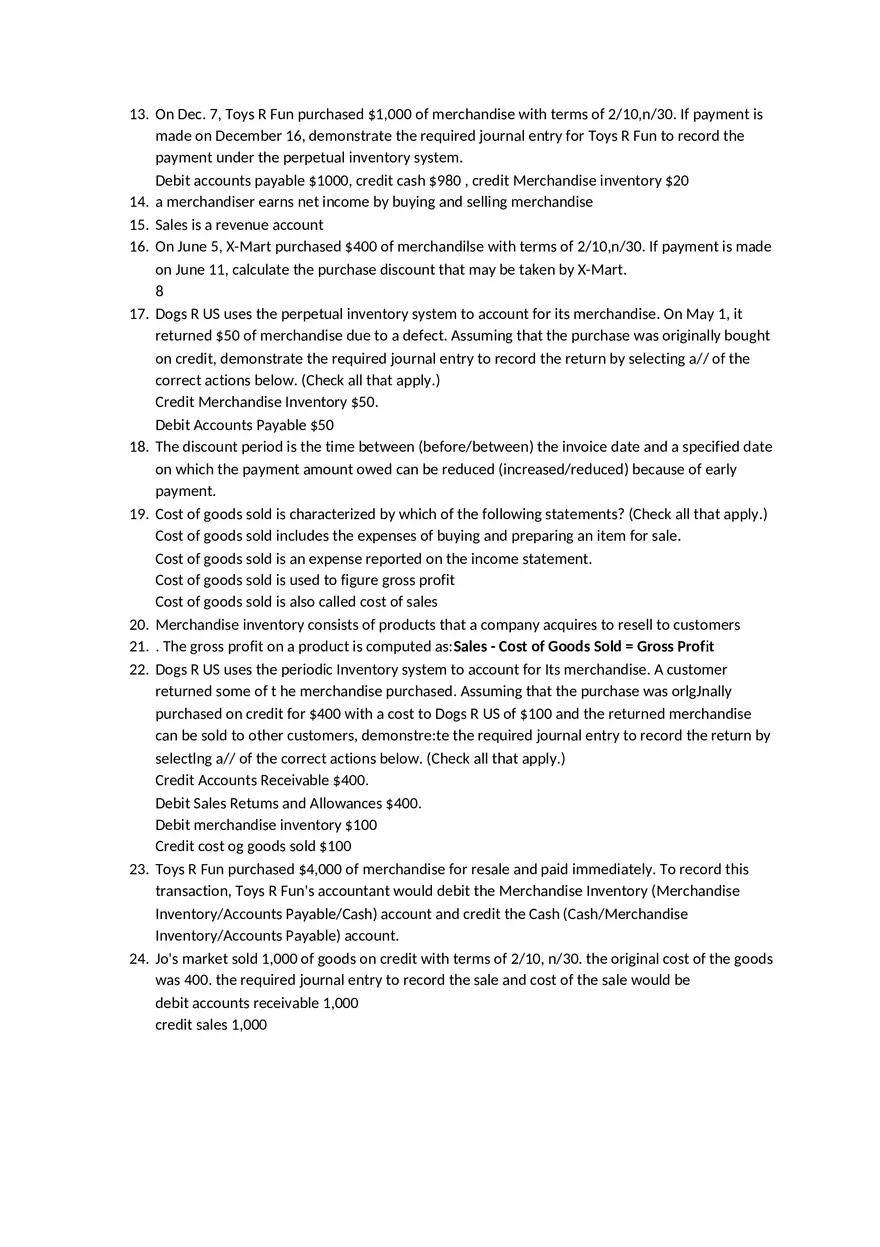 Determine Which of the Following Statements about Merchandise is Correct - Page 2