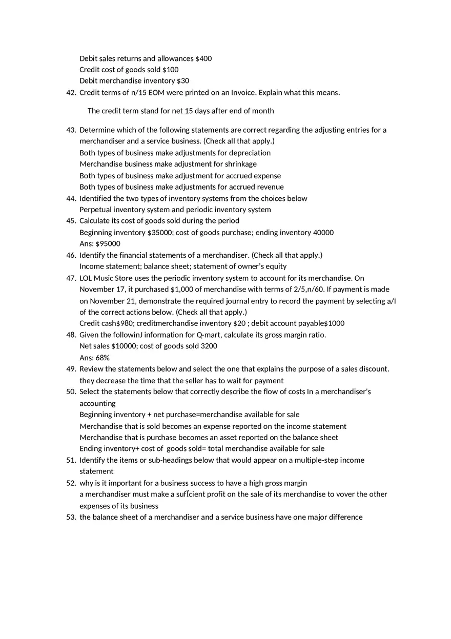 Determine Which of the Following Statements about Merchandise is Correct - Page 5