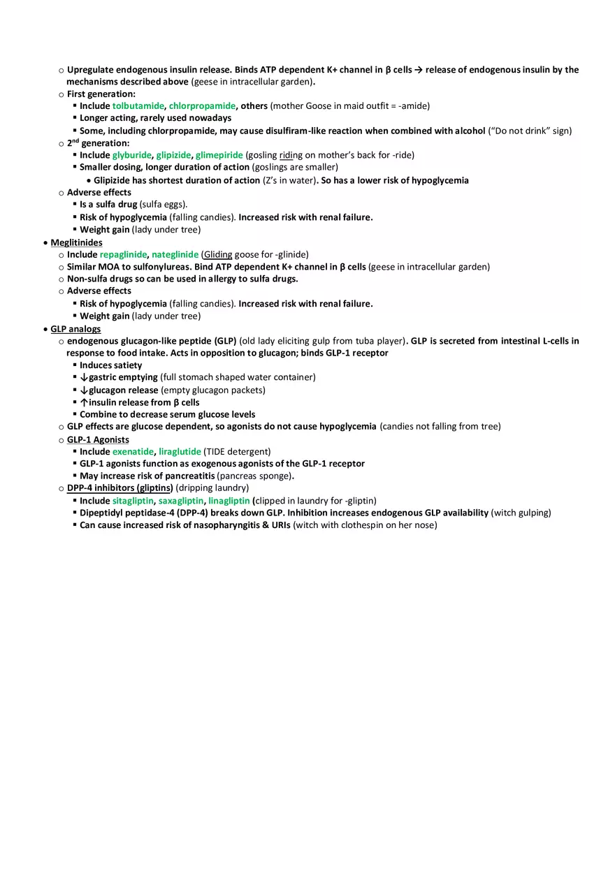 Langerhansel & Gretel  Insulin, Sulfonylureas, Meglitinides, GLP-1 Agonists, DPP-4 Inhibitors - Page 2