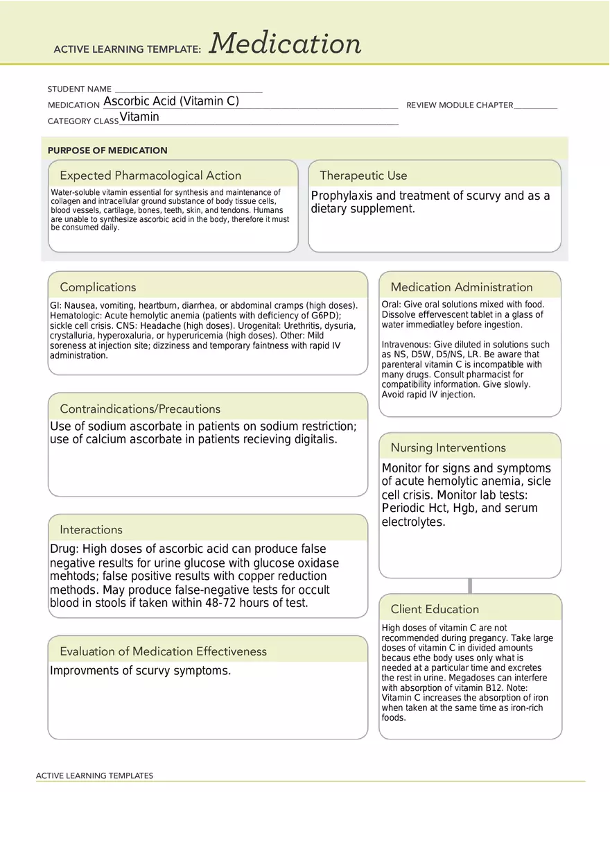 Ascorbic Acid (Vitamin C) - Page 1