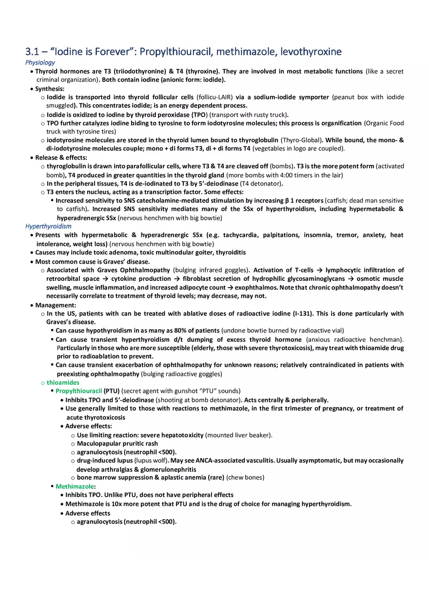 Iodine is Forever  Propylthiouracil, Methimazole, Levothyroxine - Page 1