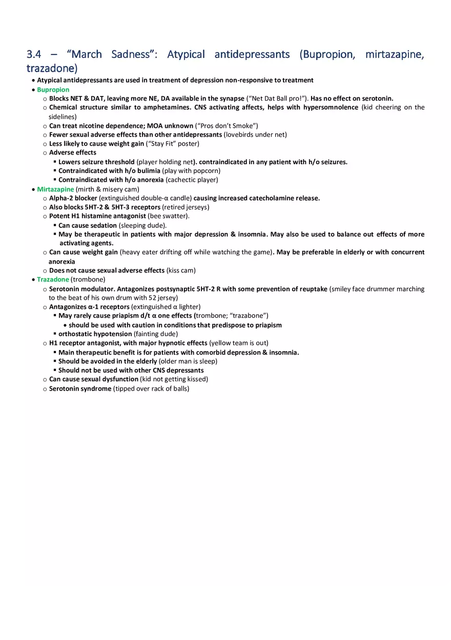 March Sadness  Atypical  Antidepressants (Bupropion, Mirtazapine, Trazadone) - Page 1
