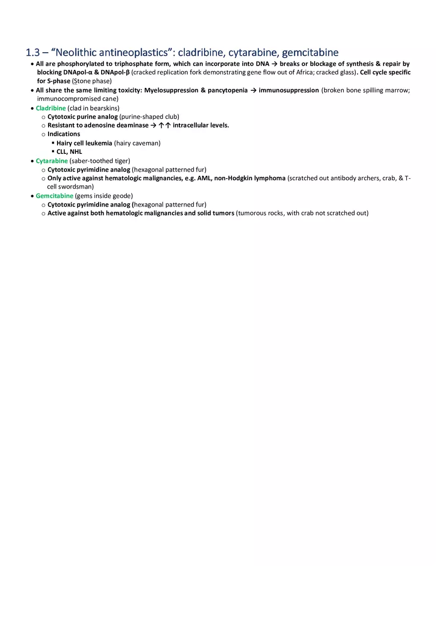 Neolithic Antineoplastics  Cladribine, Cytarabine, Gemcitabine - Page 1