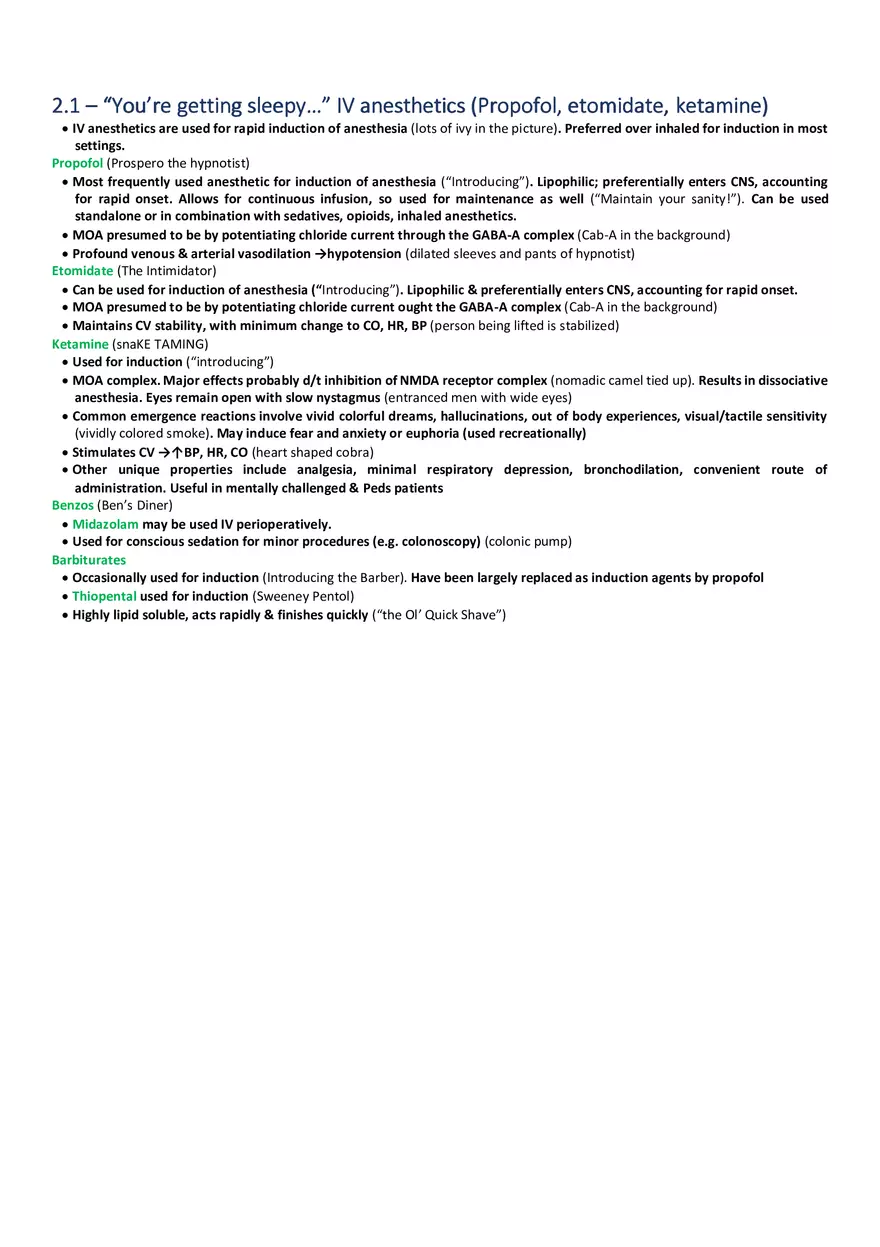 You’re Getting Sleepy…  IV Anesthetics (Propofol, Etomidate, Ketamine) - Page 1