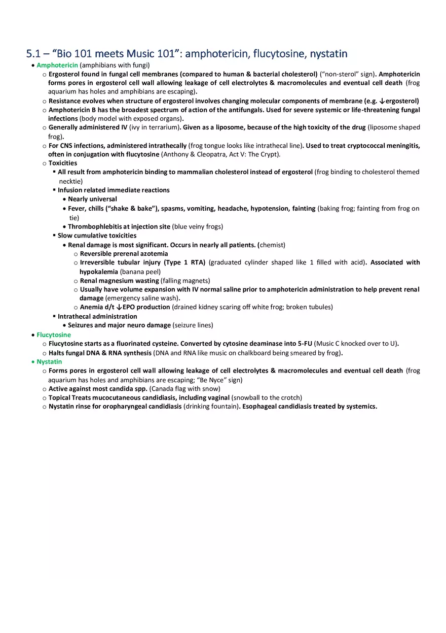 Bio 101 Meets Music 101  Amphotericin, Flucytosine, Nystatin - Page 1