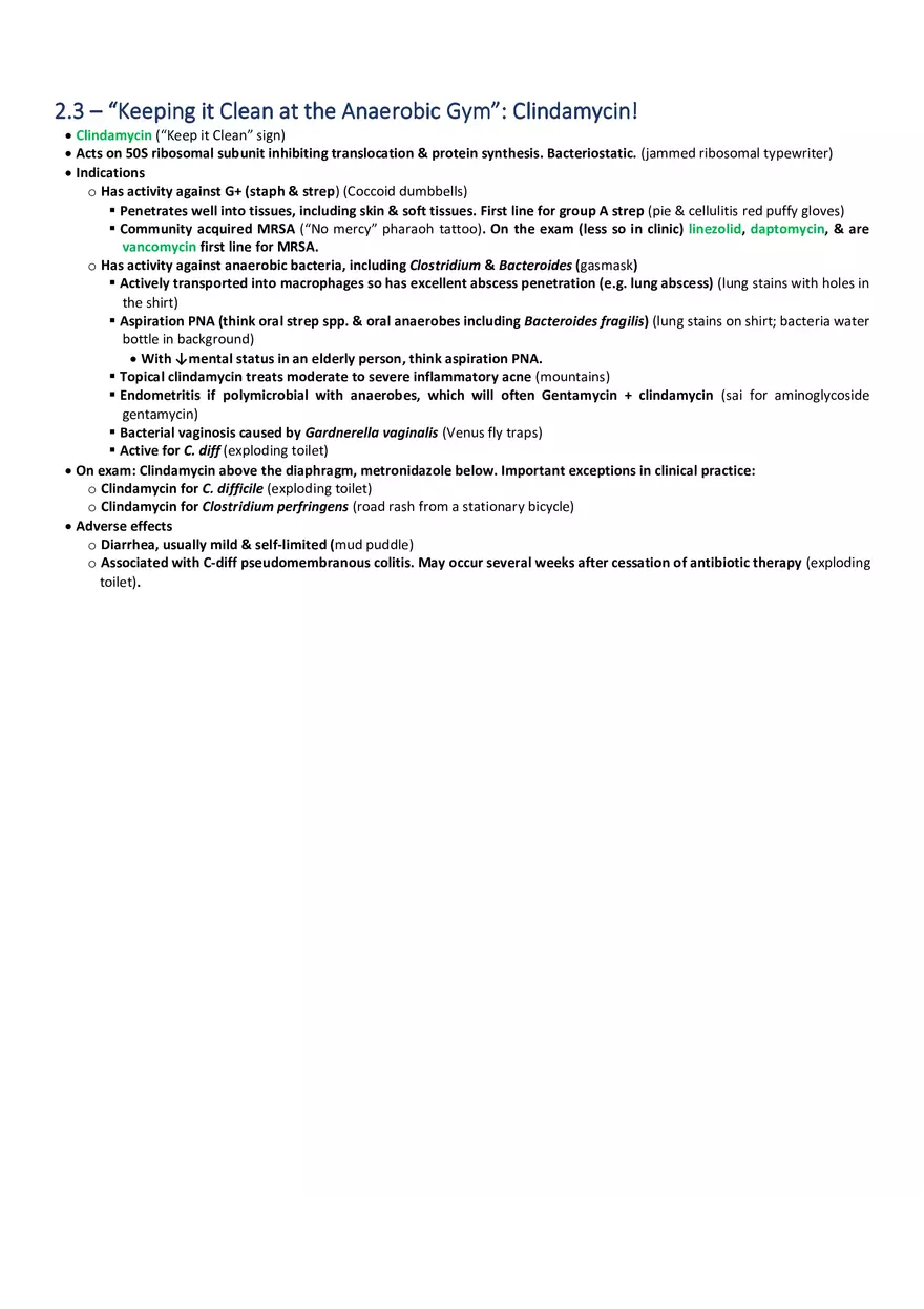 Keeping it Clean at the Anaerobic Gym  Clindamycin - Page 1