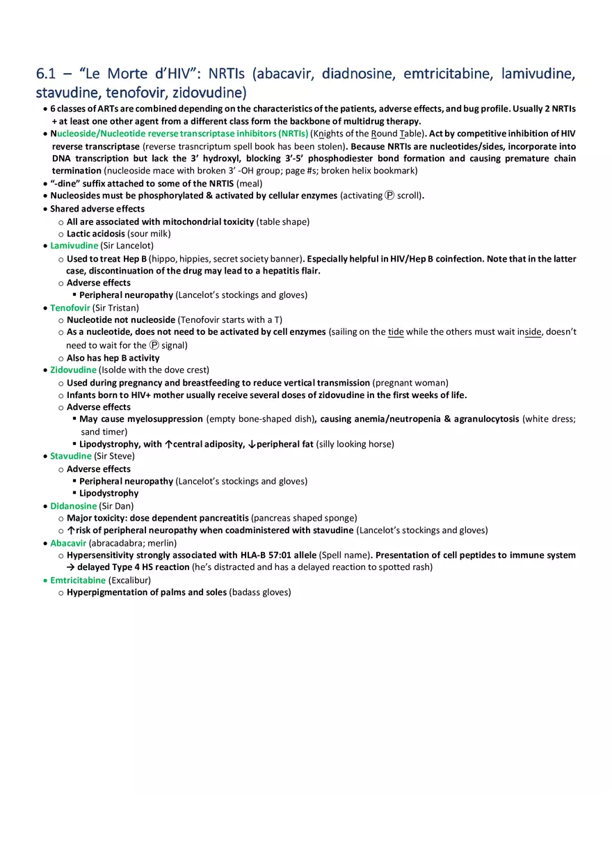 Le Morte d’HIV  NRTIs  (Abacavir, Diadnosine, Emtricitabine,Llamivudine, Stavudine, Tenofovir, Zidovudine) - Page 1