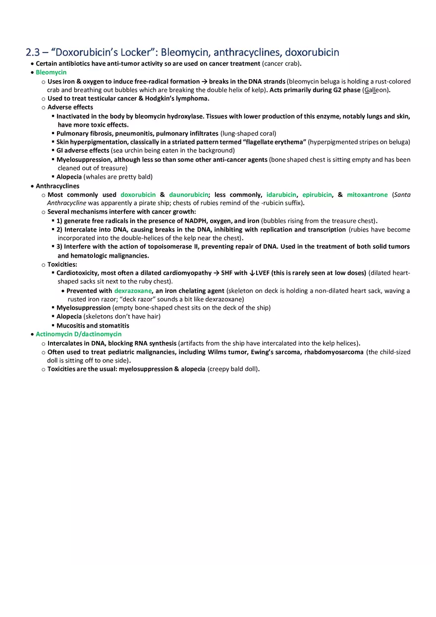 Doxorubicin’s Locker  Bleomycin, Anthracyclines, Doxorubicin - Page 1