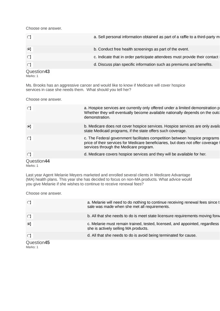 Medicare Course Answers - Page 11