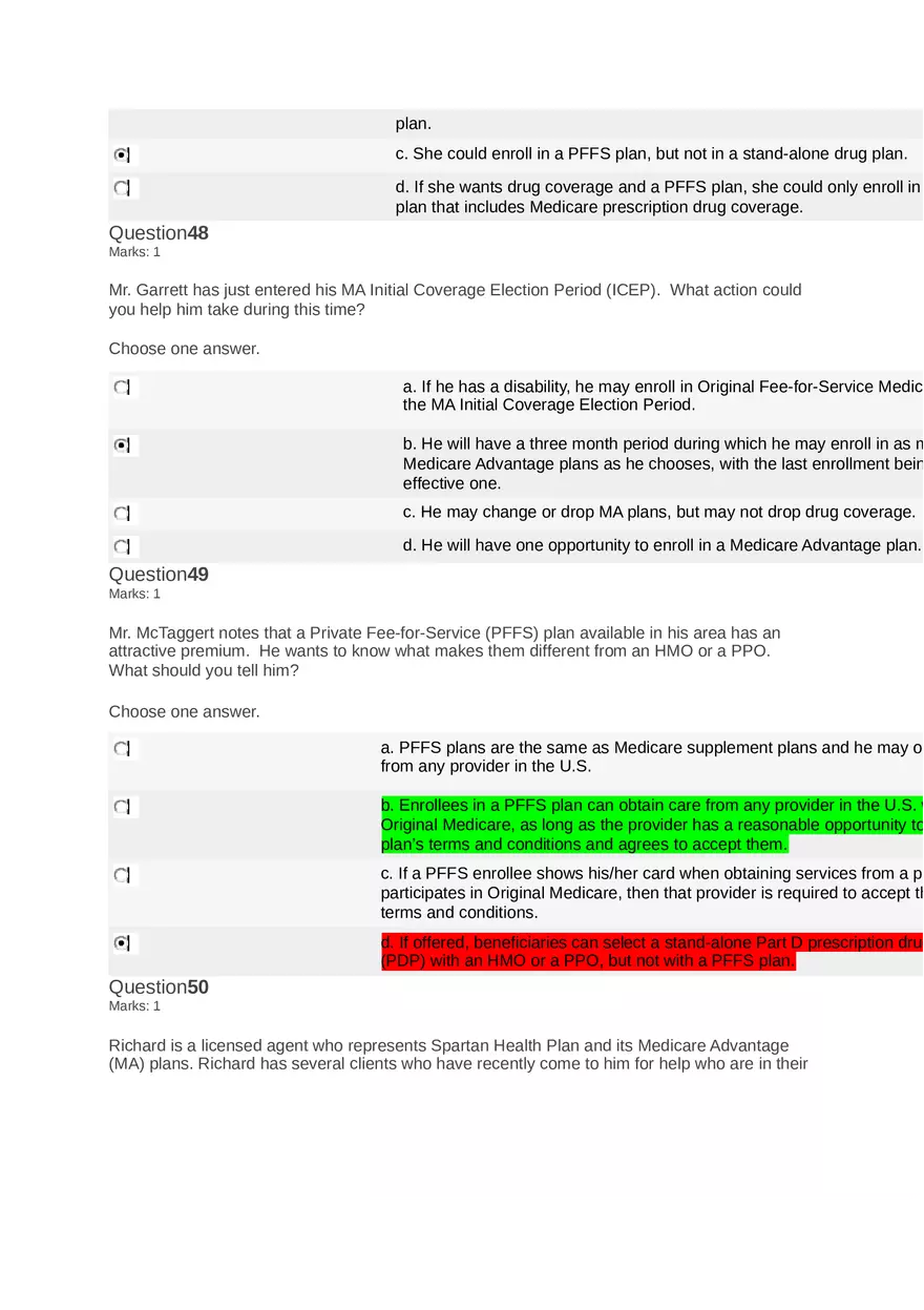 Medicare Course Answers - Page 14