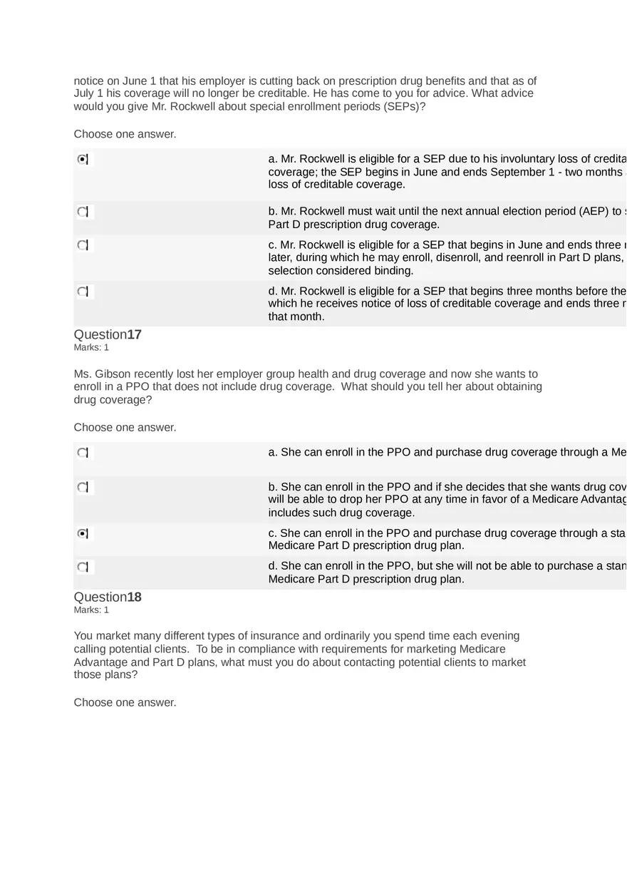 Medicare Course Answers - Page 20