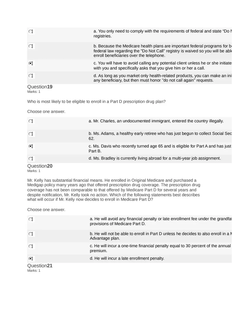 Medicare Course Answers - Page 21
