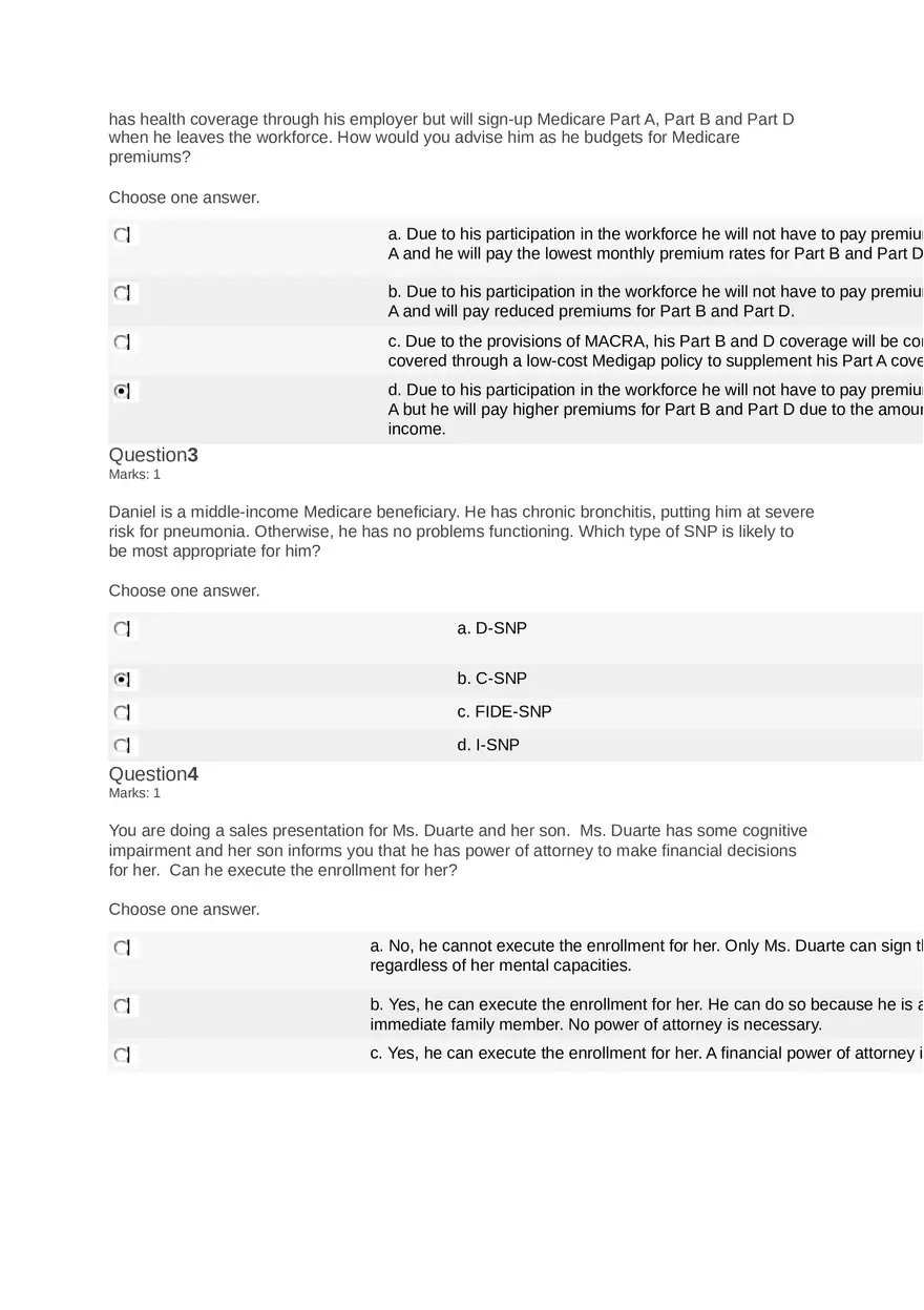 Medicare Course Answers - Page 2