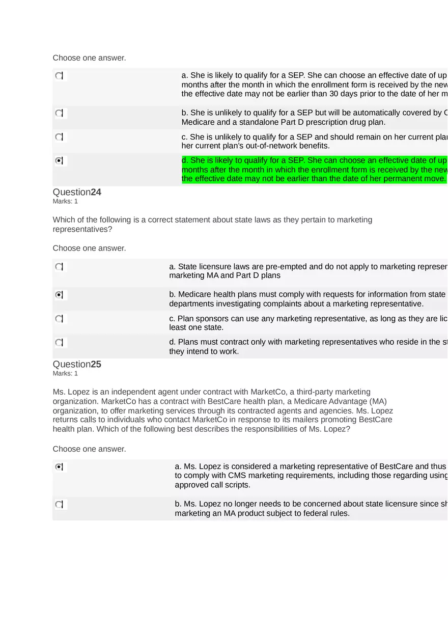 Medicare Course Answers - Page 3