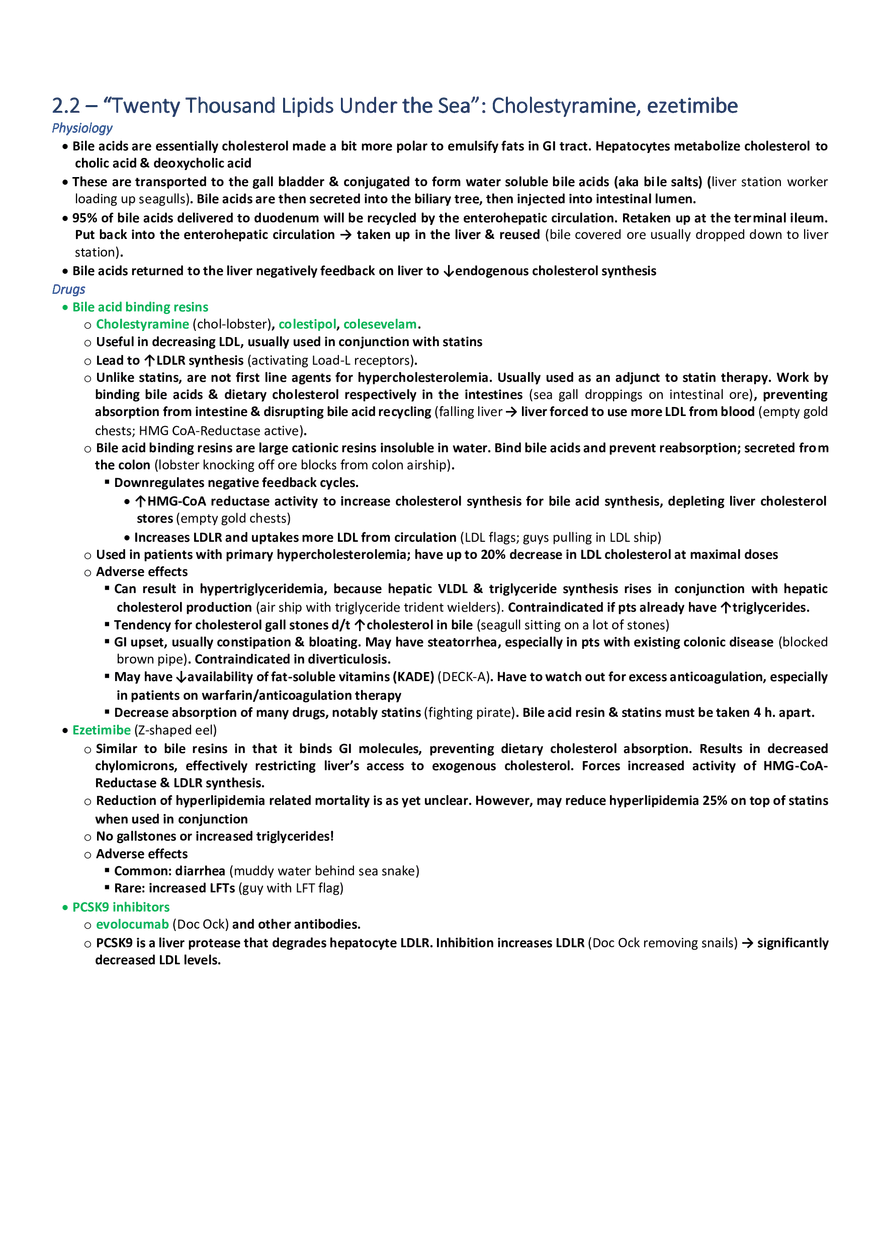 Twenty Thousand Lipids Under the Sea  Cholestyramine, Ezetimibe - Page 1