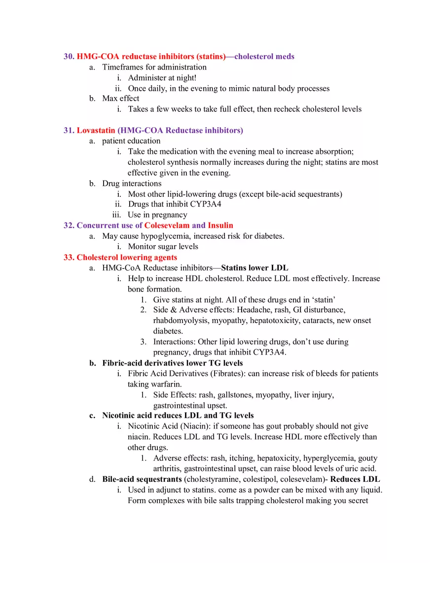 Pharmacology Test 2 - Page 9