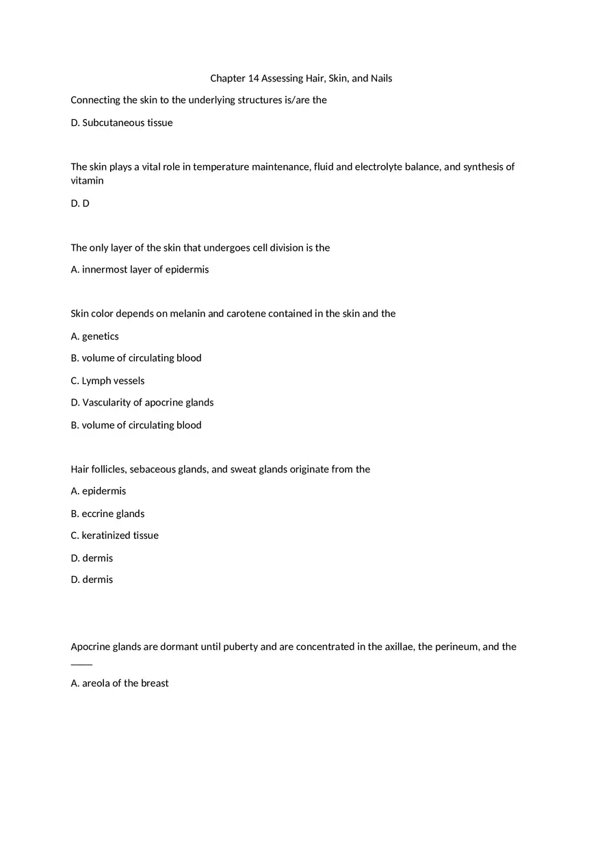 Chapter 14 Assessing Hair, Skin, and Nails - Page 1