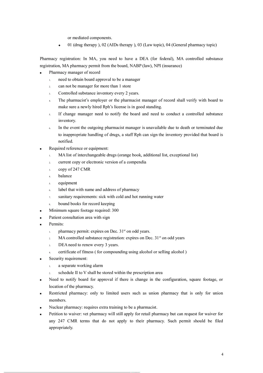 Massachusetts Pharmacy Laws - Page 4