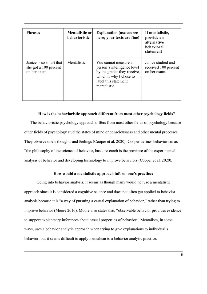 Behaviorism Vs. Mentalism - Page 5