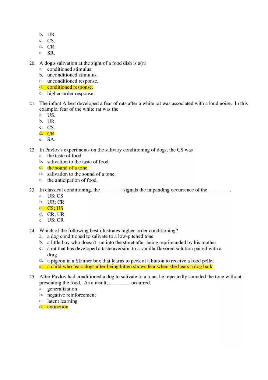 Psychology Unit 6 Answers - Page 7