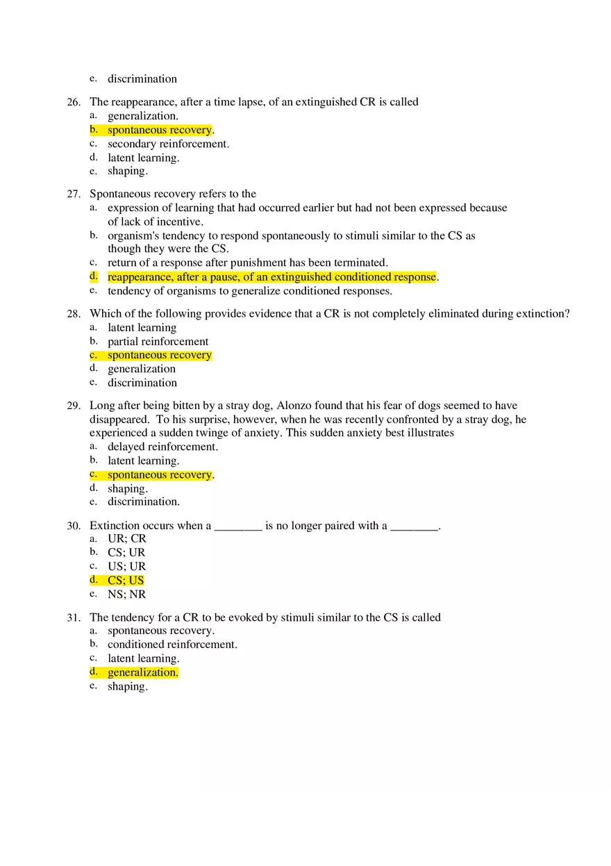 Psychology Unit 6 Answers - Page 8