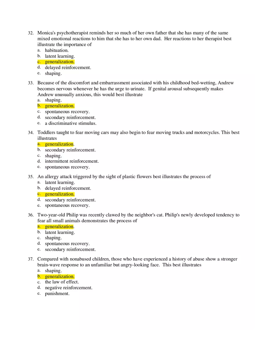 Psychology Unit 6 Answers - Page 9