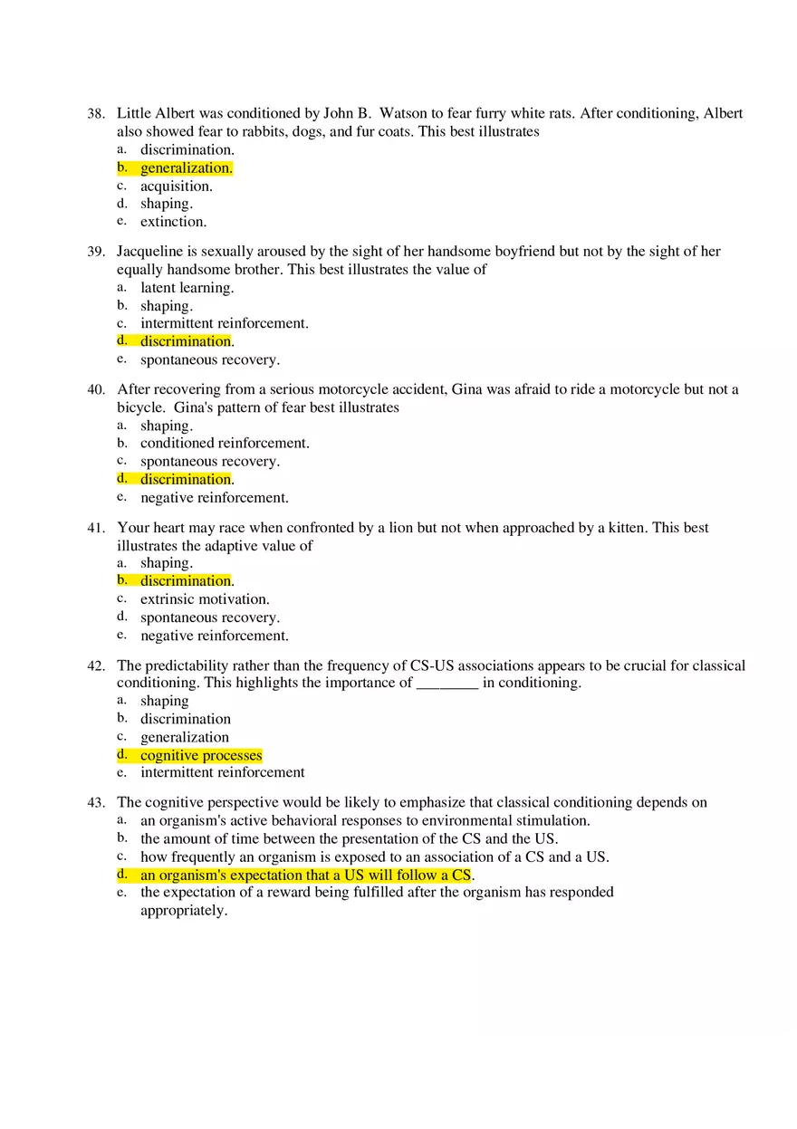 Psychology Unit 6 Answers - Page 10