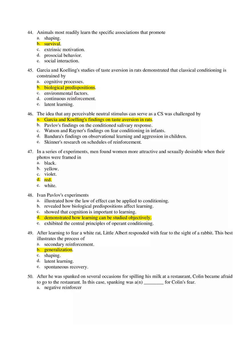 Psychology Unit 6 Answers - Page 11