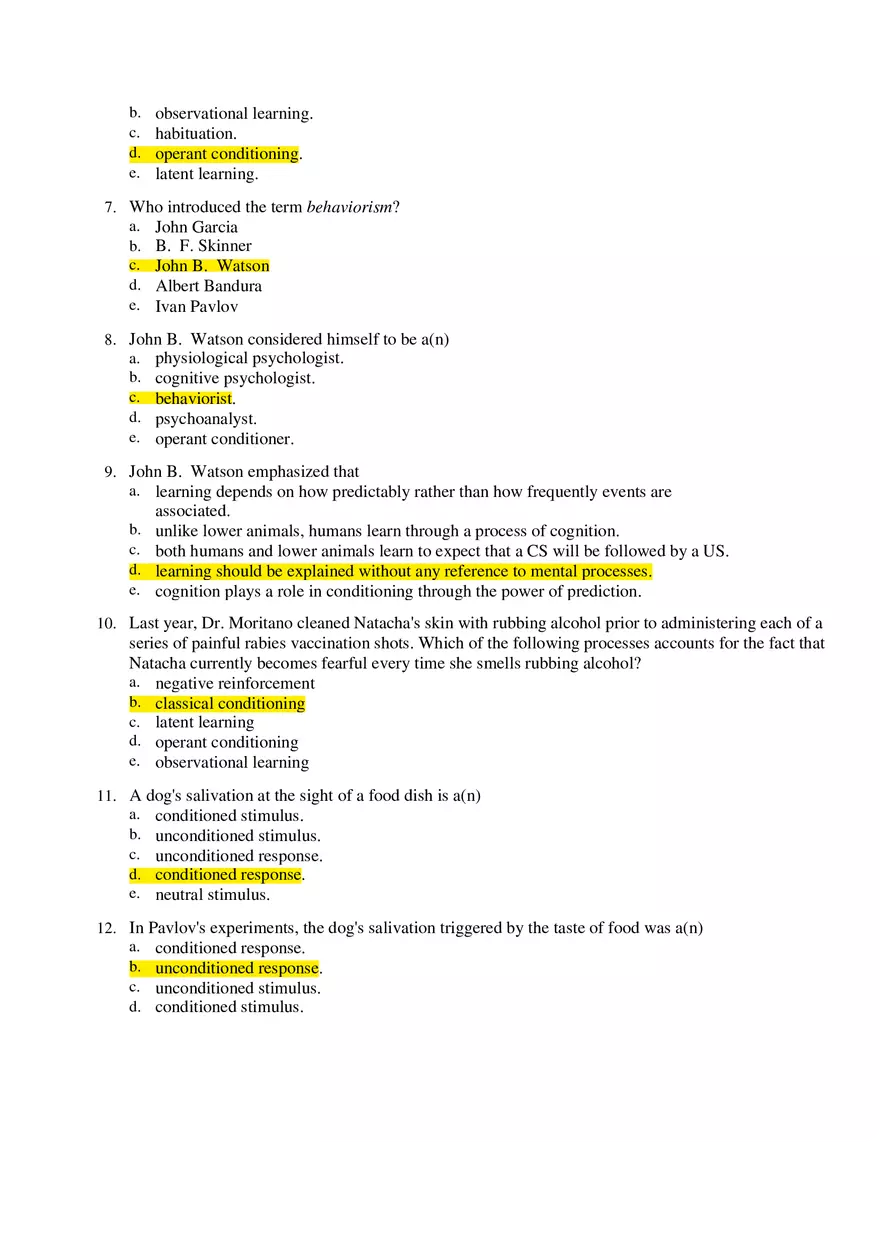 Psychology Unit 6 Answers - Page 2
