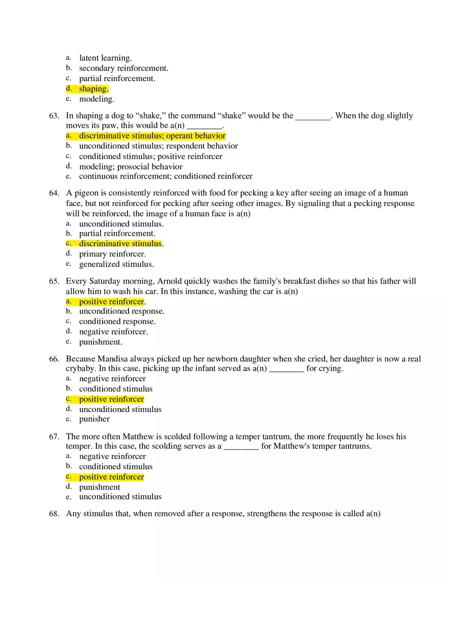 Psychology Unit 6 Answers - Page 3